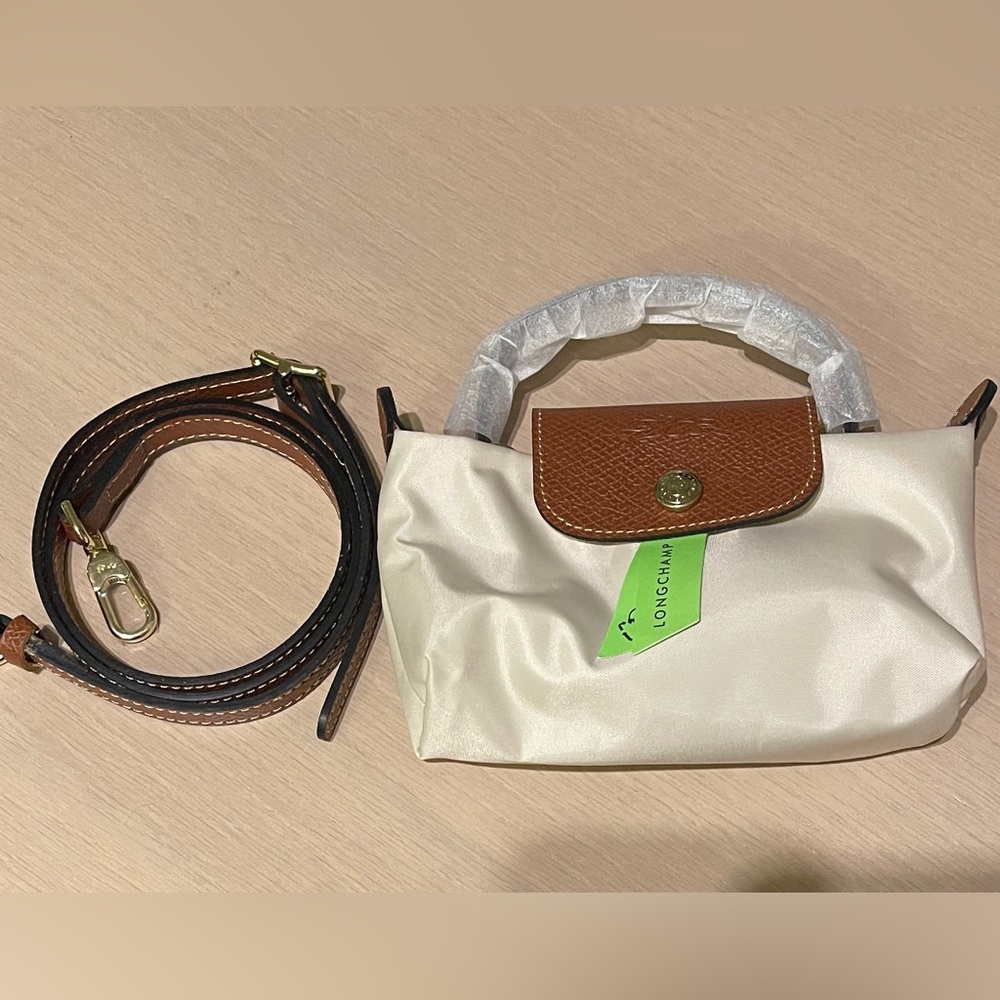 Longchamp Le Pliage Mini bag/Cosmetic Case with crossbody strap NWT